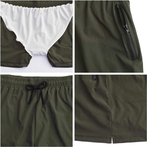 Men's Swimwear Sport Shorts Swim Trunk with Zipper Pockets - Picture 4 of 5